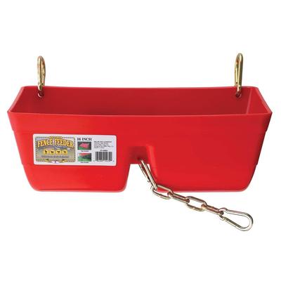 Little Giant FF16RED 9 Quart Heavy Duty Feed Trough Bucket Fence Feeder, Red - 1.8