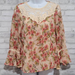 Disney Tops | Lauren Conrad X Disney Collab Floral Bird Lace Sheer Blouse Shirt Womens Small | Color: Pink | Size: S