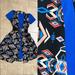 Lularoe Dresses | Lularoe S Blue Carly & M Aztec Joy. Fits Like L/Xl. Belt Not Included. | Color: Blue/Orange | Size: S