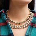 Free People Jewelry | 3pcs Gold Plated Layered Chunky Necklace Choker | Color: Gold | Size: Os