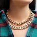 Free People Jewelry | 3pcs Gold Plated Layered Chunky Necklace Choker | Color: Gold | Size: Os