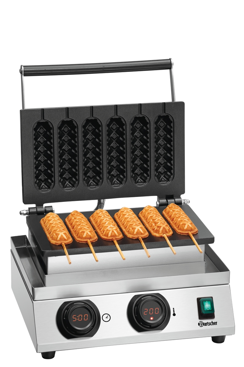 Bartscher Waffeleisen MDI Lolly 600, Lollipop, Lutscher, wie belgische Waffeln, Profi Line, Waffelautomat, Waffelbäcker, Edelstahl Image