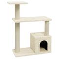 vidaXL Cat Tree with Sisal Scratching Posts Pet Supplies Furniture Cat Scratch Climb Hide Post Play Tower Playhouse Cave Condo Cream