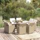 Meubles � d�ner de jardin et coussins 9 pcs Poly rotin Beige - Vidaxl