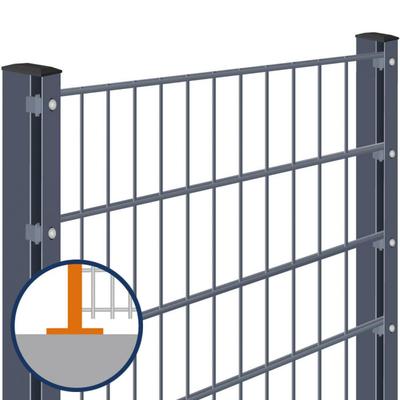 Doppelstabmattenzaun zum Aufdübeln Rundum-sorglos-Paket Anthrazit Komplettset, 1 Ecke, 1230 mm,7,5 m,8/6/8 mm Image
