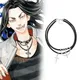 TakRevengers Keisuke Baji Anime Collier pour Hommes et Femmes Pendentif en Cuir Noir Colliers de