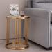 Round Side/End table with Golden Stainless Steel Frame