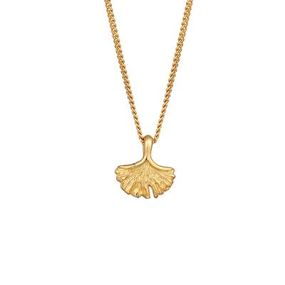 Elli PREMIUM Ginkgo Blatt Anhänger Natur 375er Gelbgold 45 Damen Image