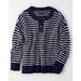 American Eagle Outfitters Sweaters | American Eagle Blue & White Striped Jegging Fit Henley Oversized Sweater Size Xs | Color: Blue/White | Size: Xs