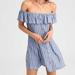 American Eagle Outfitters Dresses | American Eagle Blue And White Striped Button Down Mini Dress - Size Small | Color: Blue/White | Size: S