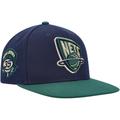 Men's Mitchell & Ness Navy/Green New Jersey Nets 35th Anniversary Hardwood Classics Grassland Fitted Hat