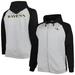 Men's Heather Gray Baltimore Ravens Big & Tall Fleece Raglan Full-Zip Hoodie Jacket