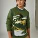 Lucky Brand Intarsia Crew Neck Sweater - Men's Clothing Outerwear Tops Sweatshirts Crewneck Hoodies in Winter Moss Combo, Size S