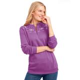 Blair Women's Fair Isle Printed Yoke Sweatshirt - Purple - M - Misses