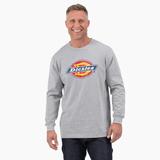 Dickies Men's Tri-Color Logo Graphic Long Sleeve T-Shirt - Heather Gray Size M (WL22A)