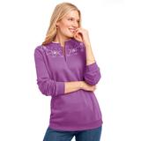 Blair Women's Fair Isle Printed Yoke Sweatshirt - Purple - L - Misses