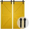 Schiebetürbeschlag J-Form Set für Schiebetüren Scheunentore Schienen Kit Passend für Doppeltüren