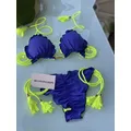 Maillot de bain en corde tressée pour femmes Sexy bleu Patchwork couleur solide ensemble deux