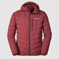 Eddie Bauer Men's MicroTherm FreeFuse Stretch Down Hooded Puffer Jacket - Dusty Red - Size XXXL