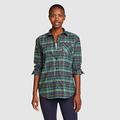 Eddie Bauer Women's EB Hemplify Flannel Shirt - Mineral Green - Size XXL