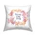 Stupell Seas The Day Seashell Ocean Botanical Wreath Printed Throw Pillow by Amelia Noyes