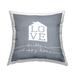 Stupell Love Builds Happy Home Rustic Bird Perched Printed Throw Pillow by Daphne Polselli