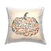 Stupell Hello Fall Mixed Leaves Pumpkin Shape Calligraphy Printed Throw Pillow by Laura Konyndyk