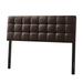 Faux Leather Upholstered Twin Size Headboard with Square Tufting, Brown