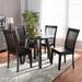 Red Barrel Studio® Modern & Contemporary Dark Finished Wood 5-Piece Dining Set Wood in Brown | 29.9 H x 35.4 W x 35.4 D in | Wayfair