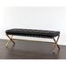 Everly Quinn Daughtrey Faux Leather Bench Faux Leather/Upholstered/Leather in Gray/Black | 17.75 H x 59 W x 17.75 D in | Wayfair