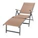 Ebern Designs PVC-Coated Polyester Outdoor Folding Single Chaise Metal in Brown | 37.6 H x 20 W x 40.6 D in | Wayfair