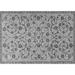 Black/Gray 60 x 24 x 0.35 in Area Rug - Bungalow Rose Floral Machine Made Machine Woven Area Rug in Gray/Black /Wool | Wayfair