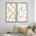 Winston Porter White Minimalistic Abstract Flowers Silhouettes I - 2 Piece Print Set Metal in Brown/White | 40 H x 40 W x 1.5 D in | Wayfair