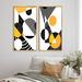 Wrought Studio™ Retro Abstract Colorful Geometric I - 2 Piece Graphic Art Set Metal in Black/Orange/Yellow | 40 H x 40 W x 1.5 D in | Wayfair