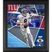 Daniel Jones New York Giants Framed 15" x 17" Impact Player Collage with a Piece of Game-Used Football - Limited Edition 500