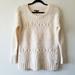 American Eagle Outfitters Sweaters | American Eagle Aeo Textured Cable Knit Fisherman Sweater Ivory Wool Blend Sz Xs | Color: Cream/White | Size: Xs