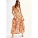 Free People Dresses | Free People Printed Something Magical Metallic Floral Tiered Maxi Dress | Color: Orange/Pink | Size: Xs