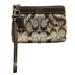 Coach Bags | Coach Signature Pleated Wristlet In Khaki/Mahogany Style# F43434 Small Items Bag | Color: Brown/Tan | Size: Os