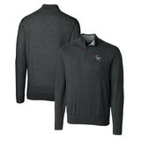 Men's Cutter & Buck Heather Charcoal NC State Wolfpack Lakemont Tri-Blend Big Tall Quarter-Zip Pullover Sweater