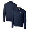 Men's Cutter & Buck Navy West Virginia Mountaineers Lakemont Tri-Blend Big Tall Quarter-Zip Pullover Sweater