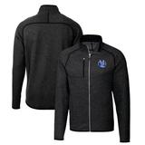 Men's Cutter & Buck Heather Charcoal Air Force Falcons Mainsail Sweater-Knit Big Tall Full-Zip Jacket