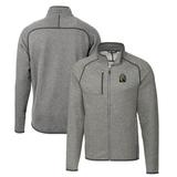 Men's Cutter & Buck Heather Gray FIU Panthers Mainsail Sweater-Knit Big Tall Full-Zip Jacket