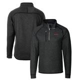 Men's Cutter & Buck Heather Charcoal Texas Tech Red Raiders Mainsail Sweater-Knit Big Tall Half-Zip Pullover Jacket