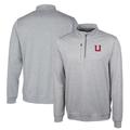 Men's Cutter & Buck Gray Utah Utes Vault Big Tall Stealth Quarter-Zip Pullover Top