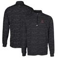 Men's Cutter & Buck Black Alabama Crimson Tide Vault Big Tall Traverse Camo Print Stretch Quarter-Zip Pullover Top