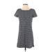 Ann Taylor LOFT Casual Dress - Shift: Blue Stripes Dresses - Women's Size Small