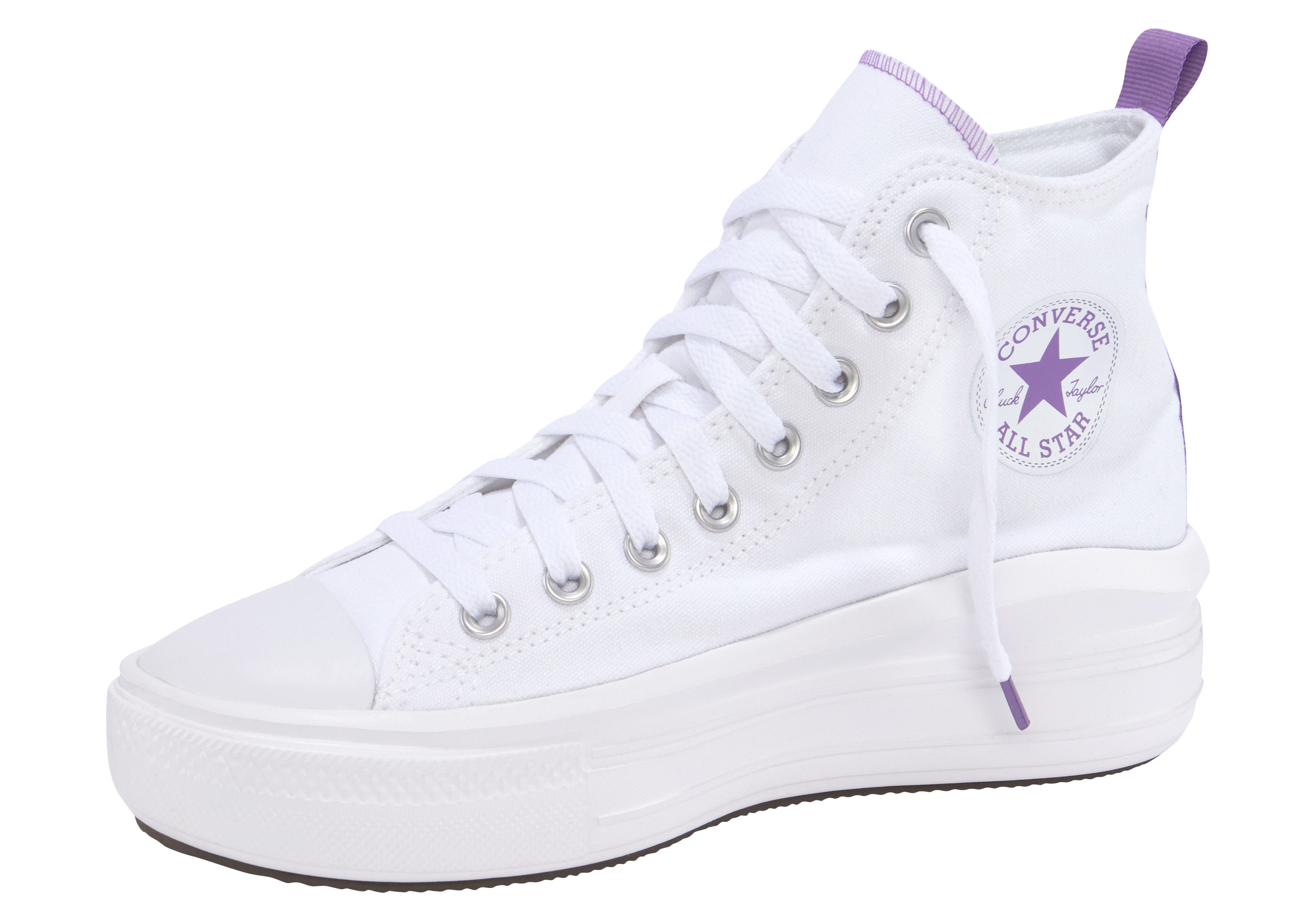 Plateausneaker CONVERSE "CHUCK TAYLOR ALL STAR MOVE CANVAS PLATFORM HI", Gr. 37, weiß, Textil, Schuhe