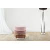 Sitzhocker KAYOOM "Hocker Matilda 125, Komfortable runde Form, Gemütlicher Design-Hocker", rosa, B:48,5cm H:46cm T:48,5cm, Bezug: 100% Polyester (Samt) / Sperrholz / Eisen (verchromt), Hocker, samtweich, elegant, gepolstert, große Sitzfläche