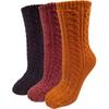 Kuschelsocken CAPELLI NEW YORK, Damen, Gr. 39-42, bunt (schwarz, rot, gelb), Polyester, unifarben, mehrfarbig, Zopfmuster, Socken, mit Zopfmuster