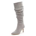 Reißverschlussstiefel LASCANA Gr. 41, grau Damen Schuhe High Heels